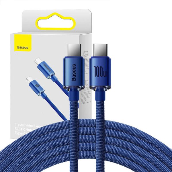 Baseus Crystal Shine cable USB-C to USB-C, 100W, 1.2m (blue)