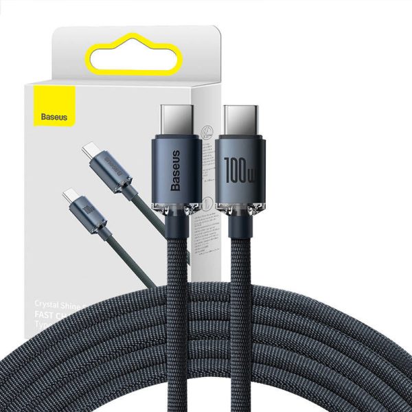 Baseus Crystal Shine cable USB-C to USB-C, 100W, 2m (black)