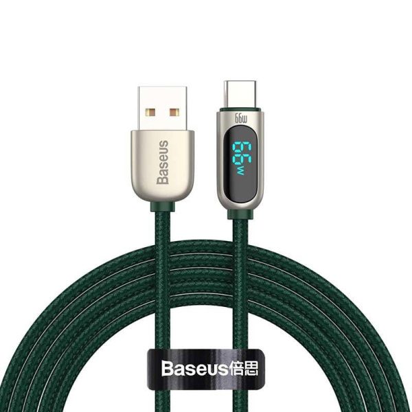 Baseus Display Cable USB to Type-C, 66W, 2m (green)