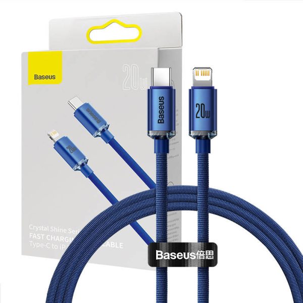 Baseus Crystal cable USB-C to Lightning, 20W, 1.2m (blue)