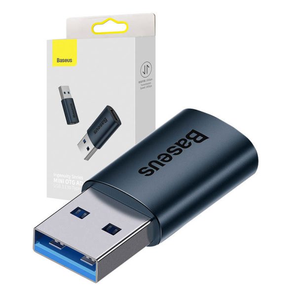 Baseus Ingenuity USB-A to USB-C adapter OTG (blue)