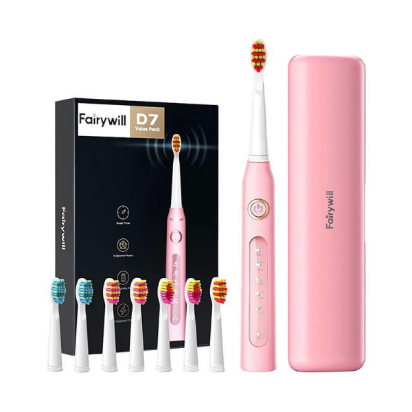 Sonic toothbrush with head set and case FairyWill FW-507 Plus (pink)