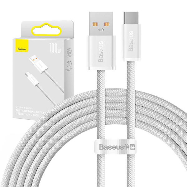 Cable USB to USB-C Baseus Dynamic Series, 100W, 2m (white)