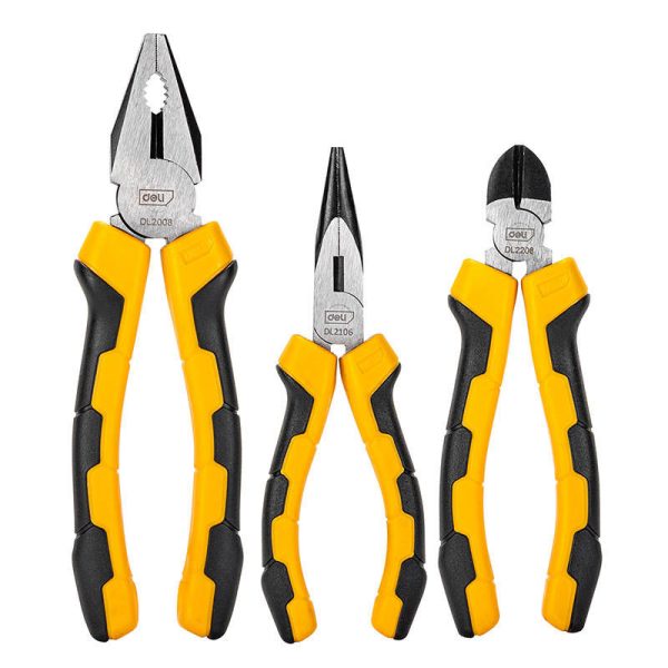 Universal pliers set Deli Tools EDL2008-3, 3 pcs