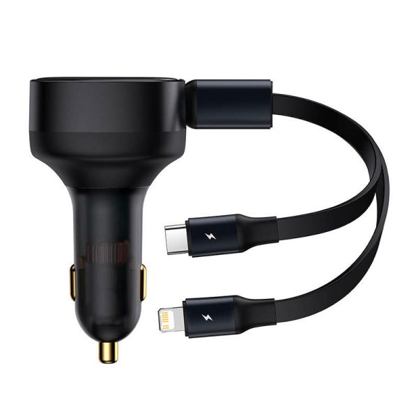 Car Charger Baseus Enjoyment with cable USB-C + Lightning 3A, 30W (Black)