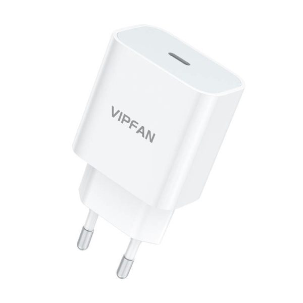 Network charger VFAN E04, USB-C, 20W, QC 3.0 (white)