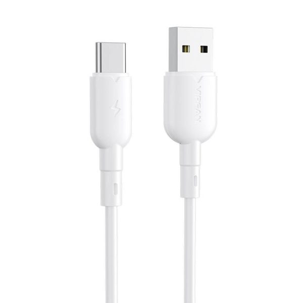 USB to USB-C cable VFAN Colorful X11, 3A, 1m (white)