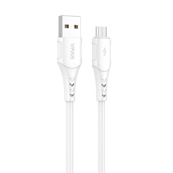 USB to Micro USB cable VFAN Colorful X12, 3A, 1m (white)