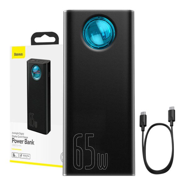 Powerbank Baseus Amblight 30000mAh, 4xUSB, USB-C, 65W (black)