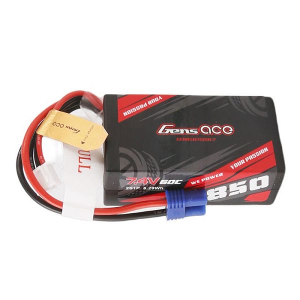 Battery Gens Ace 850mAh 7,4V 60C 2S1P EC2 Plug