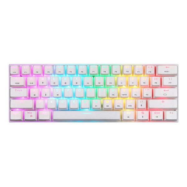 Wireless Mechanical keyboard Motospeed SK62 White (red switch)