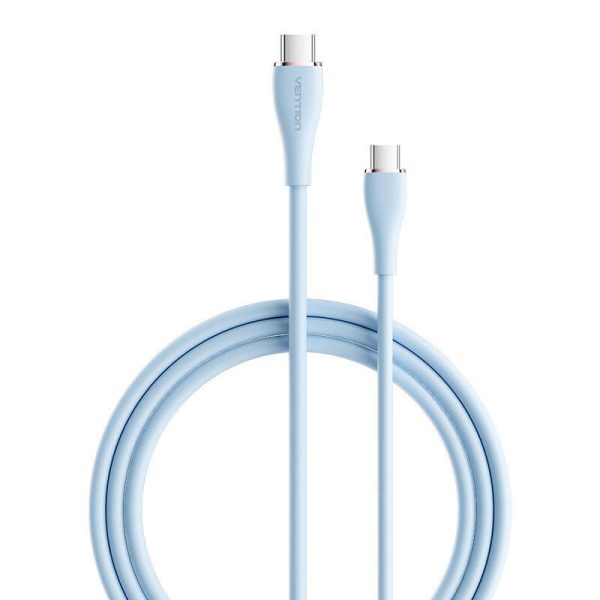 USB-C 2.0 to USB-C Cable Vention TAWSG 1,5m, PD 100W, Blue Silicone