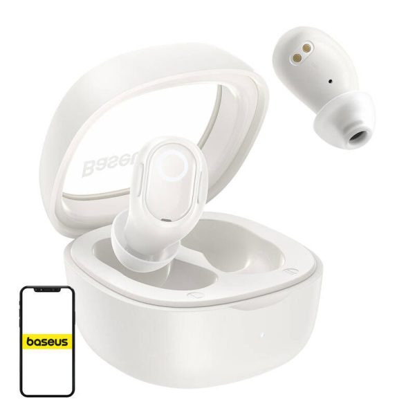 Wireless headphones Baseus Bowie WM02 TWS, Bluetooth 5.0 (white) OS