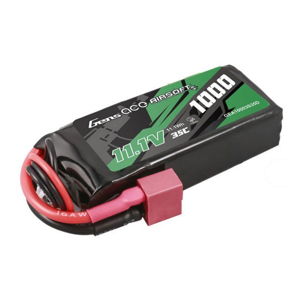 Gens ace 35C 1000mAh 3S1P 11.1V Airsoft Gun Lipo Battery with T Plug