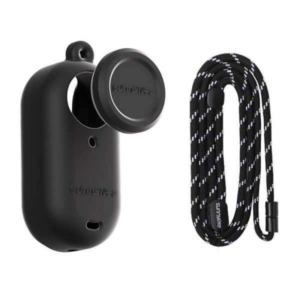 Silicone case with a leash Sunnylife for Insta360 GO 3S (black)