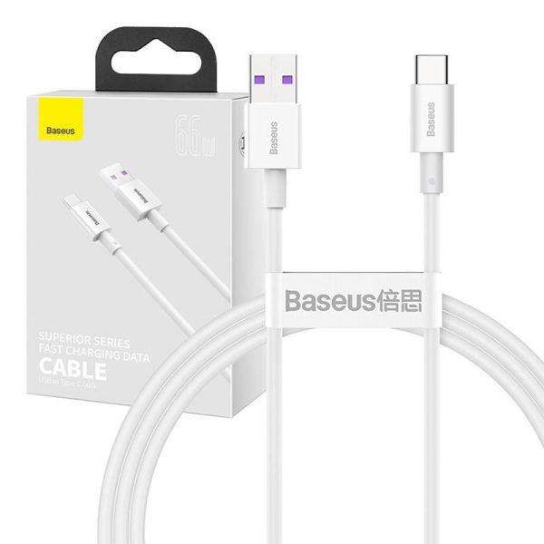 Baseus Superior Series Cable USB to USB-C, 66W, 1m (white)