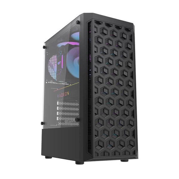 Computer Case Darkflash DK300M Micro-ATX with 3 fans (Black)