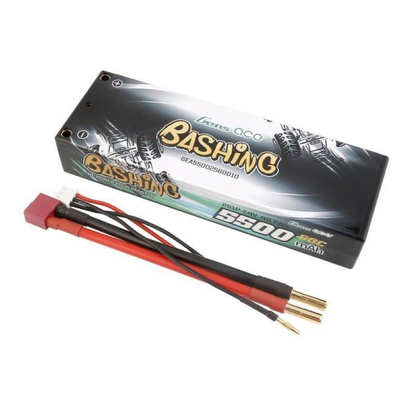 Battery Lipo Gens ace 5500mAh 2S 7.4V 60C HardCase RC 10# car with T-plug