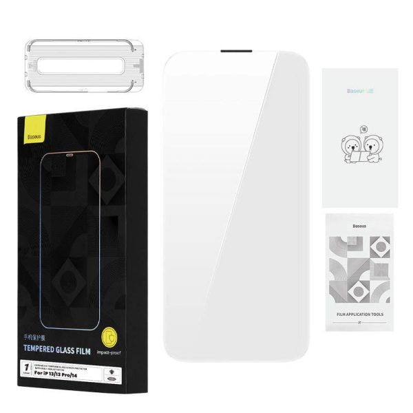 Tempered Glass Baseus 0.4mm Iphone  13/13 Pro/14 + cleaning kit