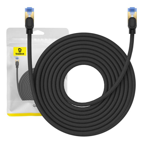 Braided network cable cat.7 Baseus Ethernet RJ45, 10Gbps, 10m (black)