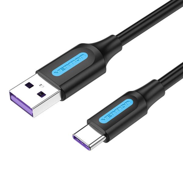 USB 3.0 A to USB-C Cable Vention COZBC 3A 0.25m Black PVC