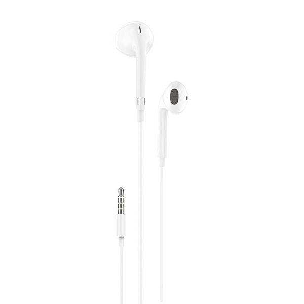 In-ear headphones, wired Foneng T34, mini jack 3.5mm, remote control (white)