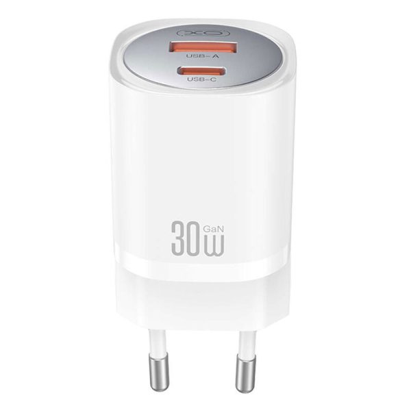 Wall charger XO CE21, 30W, GaN, 1x USB-C, 1x USB-A