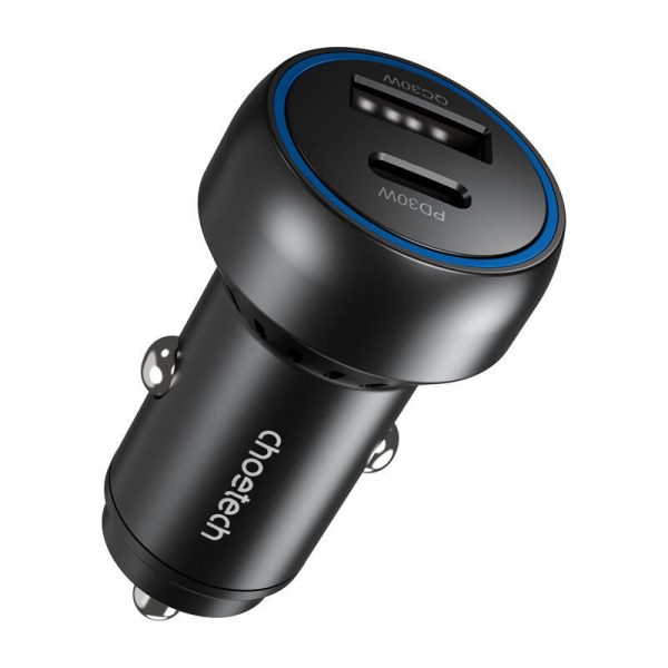 Choetech 60W 2xUSB-C+USB-A car charger (black)