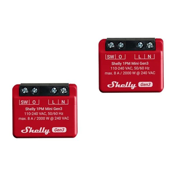 Set of 2 Shelly 1PM Mini Gen3 Controllers