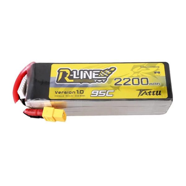 Lipo Tattu R-Line 22.2V 2200mAh 6S 95C battery with XT60 connector