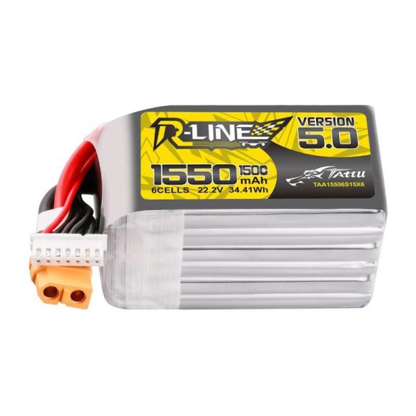 Lipo Tattu R-Line Version 5.0 1550mAh 22.2V 150C 6S battery with XT60 connector