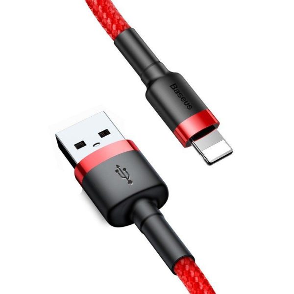 Baseus Cafule USB Lightning Kabel 2.4A 1m (zwart + rood)