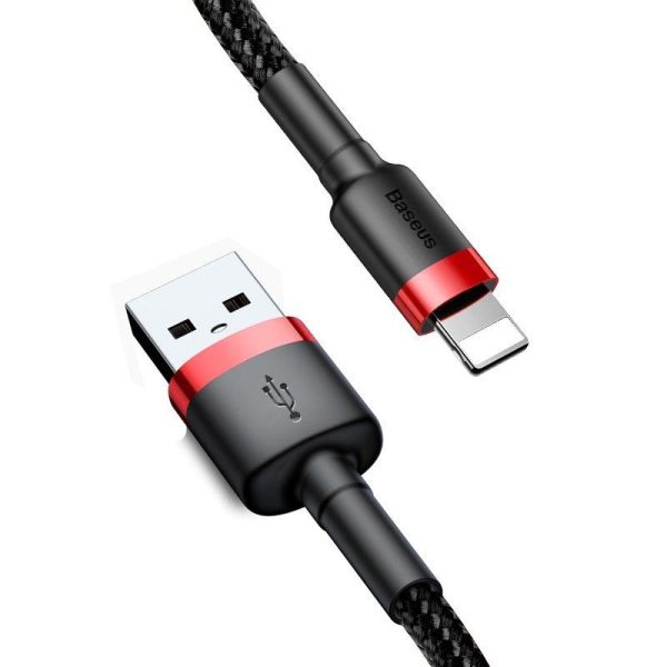 Baseus Cafule USB Lightning-kabel 1,5A 2m (Zwart+Rood)