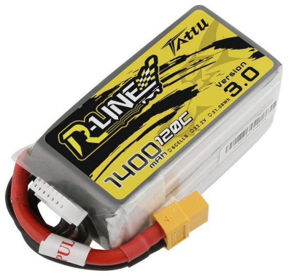 Tattu R-Lijn 3.0 1400mAh 22.2V 120C 6S1P XT60 Accu