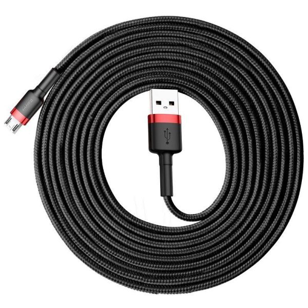 Baseus Cafule Micro USB-kabel 2A 3m (Zwart+Rood)