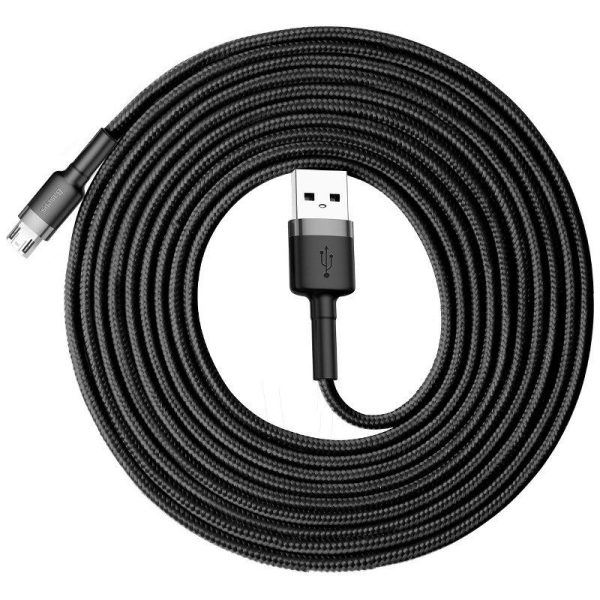 Baseus Cafule USB-kabel voor Micro 2A 3m Grijs+Zwart