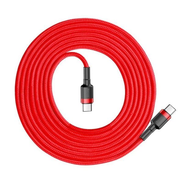 Baseus Cafule PD2.0 60W flash opladen USB voor Type-C kabel (20V 3A) 2m Rood