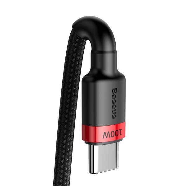 Baseus Cafule PD2.0 100W Flash Opladen USB Voor Type-C Kabel (20V 5A) 2m Rood+Zwart