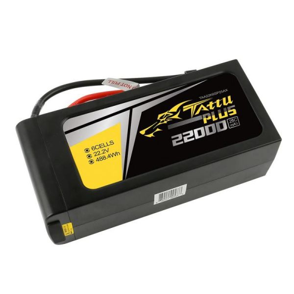 Tattu Plus 22000mAh 22.2V 25C 6S1P AS150+XT150 LiPo Battery