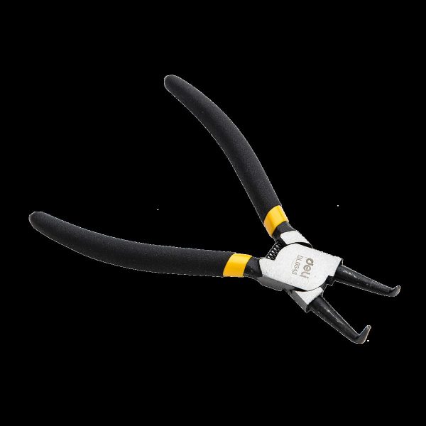 Deli EDL0343 7-inch Black Bent Interior Circlip Pliers