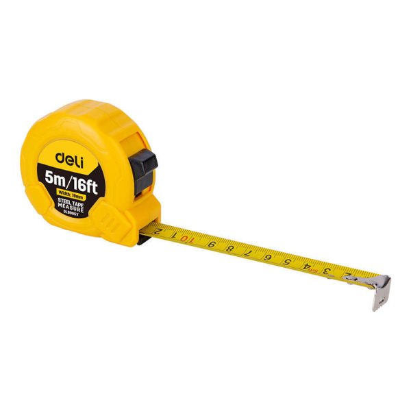 Deli Tools EDL9005Y (Yellow) 5m/19mm Steel Measuring Tape