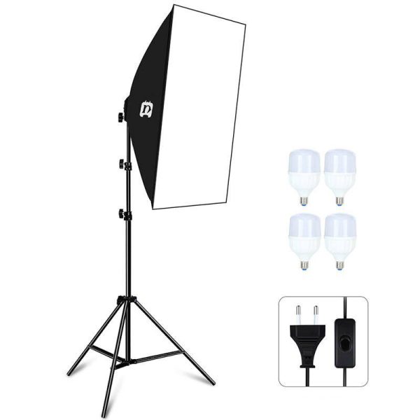 Puluz Studio Kit with 50x70cm Softbox, Tripod, and 4x LED Bulbs (Model: PU5071EU)