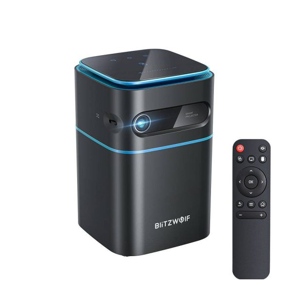 BlitzWolf BW-VT2 Mini Projector with Android Wi-Fi Capability and 1080p Resolution.