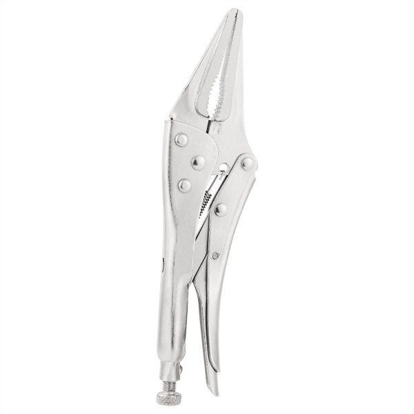 Deli Tools EDL20015B 9" Silver Long Nose Locking Pliers