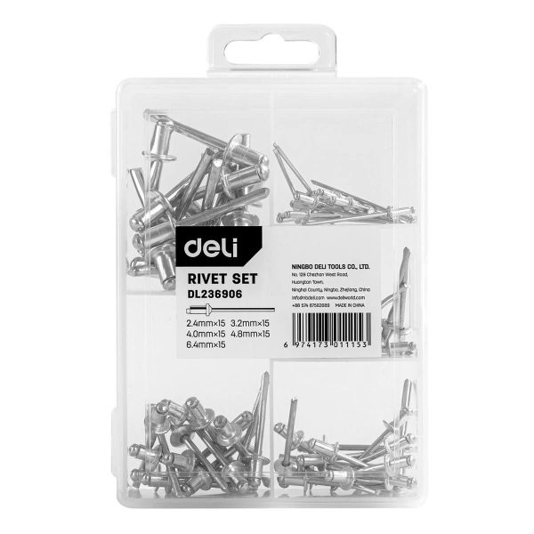 Deli Tools EDL236906 Rivet Set (75 Pieces)