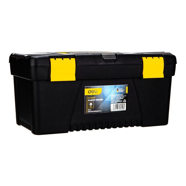 15-inch Yellow Plastic Tool Box with EDL432417 Deli Tools