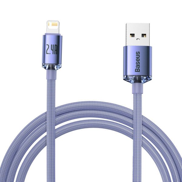 Baseus 2m Crystal Shine USB-Lightning Cable, 2.4A, Purple