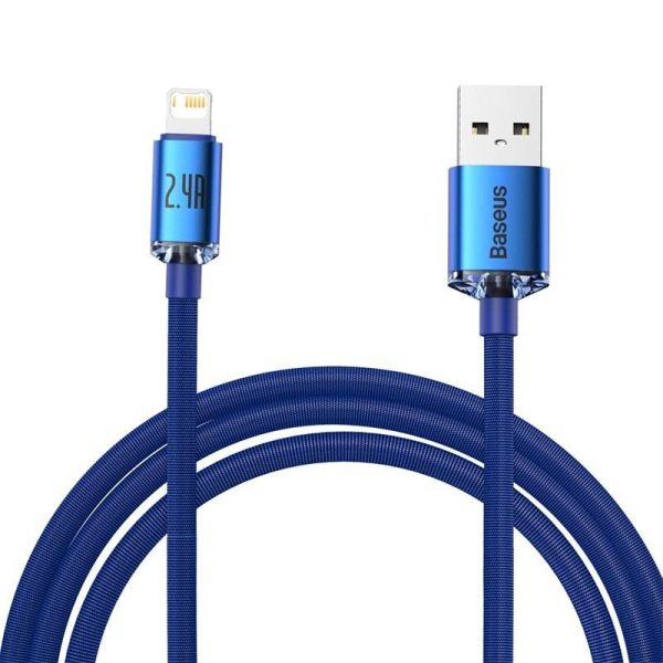 Baseus Crystal Shine USB-Lightning Cable, 2.4A, 2m (Blue)