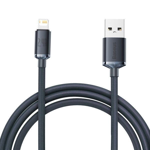 Baseus Crystal Shine USB-to-Lightning Cable, 2.4A, 2m (Black)