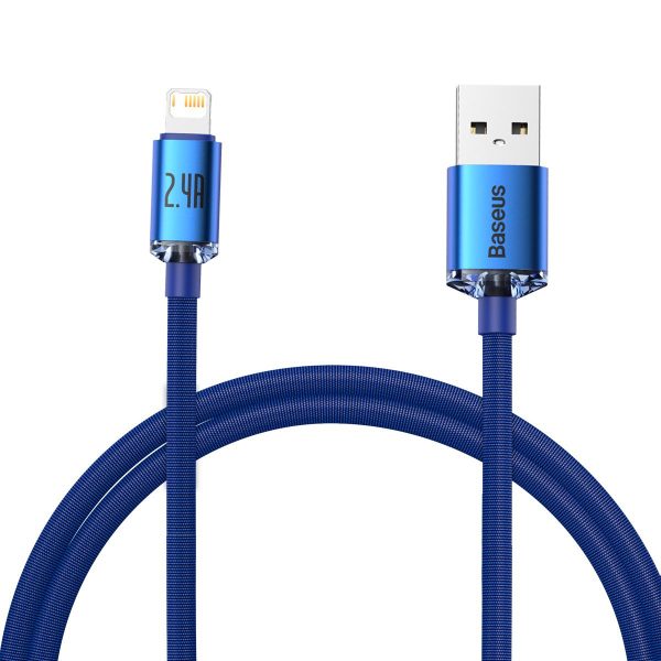 Baseus Crystal Shine USB-Lightning Cable, 2.4A, 1.2m (Blue)